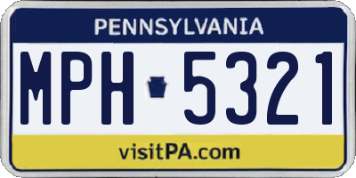 PA license plate MPH5321