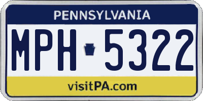 PA license plate MPH5322