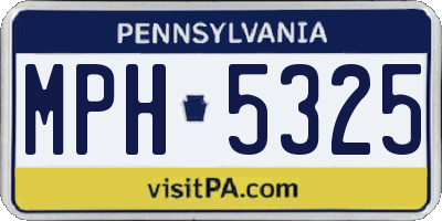 PA license plate MPH5325