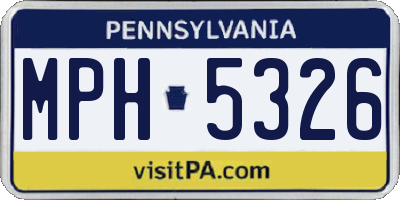 PA license plate MPH5326