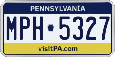 PA license plate MPH5327