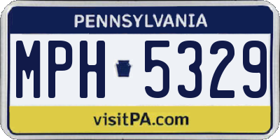 PA license plate MPH5329