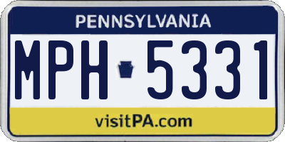 PA license plate MPH5331