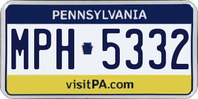 PA license plate MPH5332