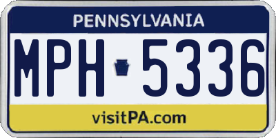 PA license plate MPH5336