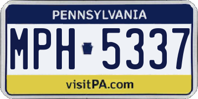 PA license plate MPH5337