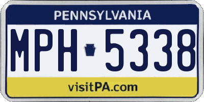 PA license plate MPH5338