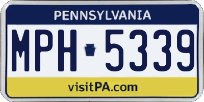 PA license plate MPH5339