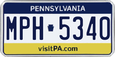PA license plate MPH5340