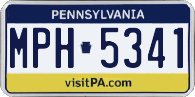 PA license plate MPH5341