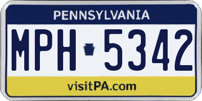 PA license plate MPH5342