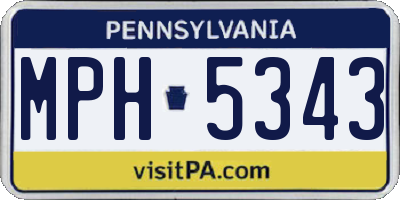 PA license plate MPH5343