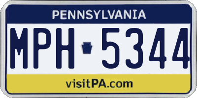 PA license plate MPH5344