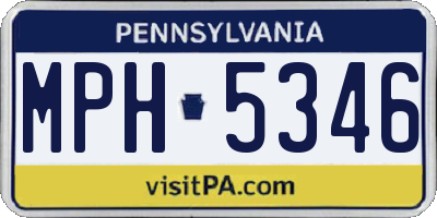 PA license plate MPH5346