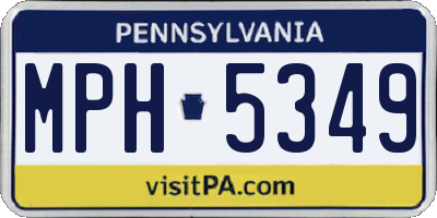 PA license plate MPH5349