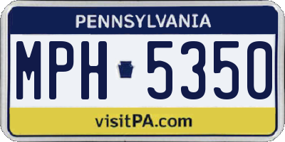 PA license plate MPH5350