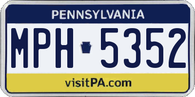PA license plate MPH5352
