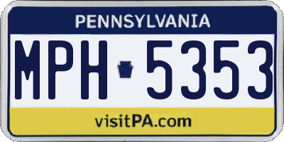 PA license plate MPH5353