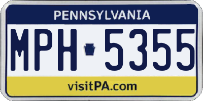 PA license plate MPH5355