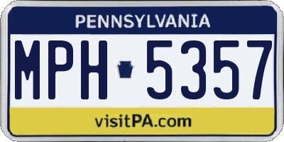 PA license plate MPH5357