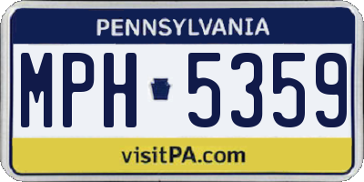 PA license plate MPH5359