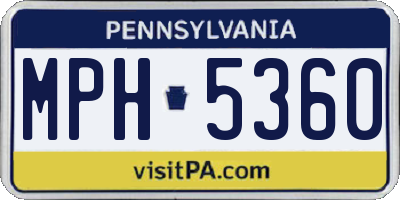 PA license plate MPH5360