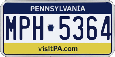 PA license plate MPH5364