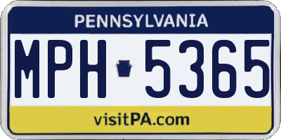 PA license plate MPH5365