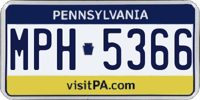 PA license plate MPH5366
