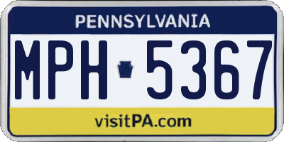 PA license plate MPH5367