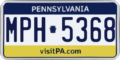 PA license plate MPH5368