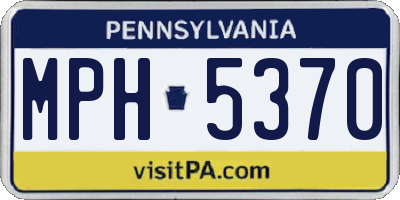 PA license plate MPH5370