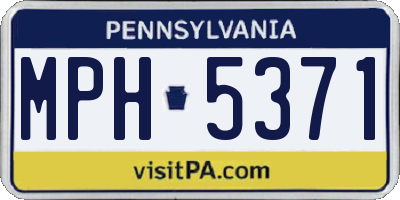PA license plate MPH5371