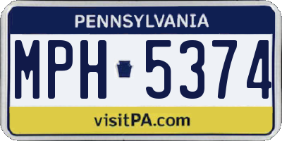 PA license plate MPH5374