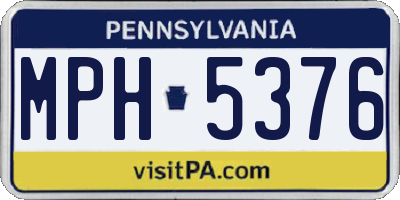 PA license plate MPH5376