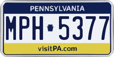 PA license plate MPH5377