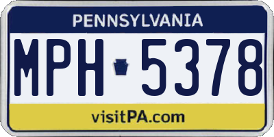 PA license plate MPH5378