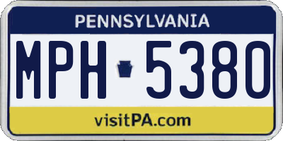 PA license plate MPH5380