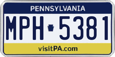 PA license plate MPH5381