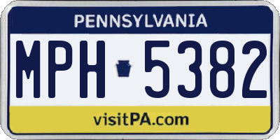 PA license plate MPH5382