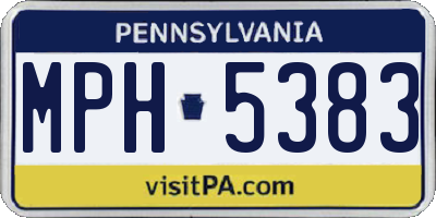 PA license plate MPH5383