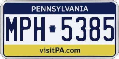 PA license plate MPH5385