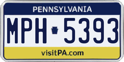 PA license plate MPH5393