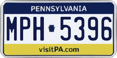 PA license plate MPH5396
