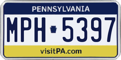 PA license plate MPH5397