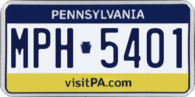 PA license plate MPH5401