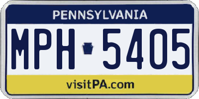 PA license plate MPH5405