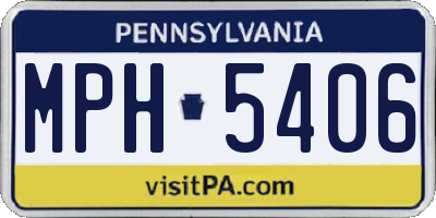 PA license plate MPH5406