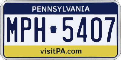 PA license plate MPH5407