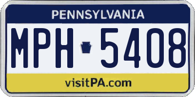PA license plate MPH5408